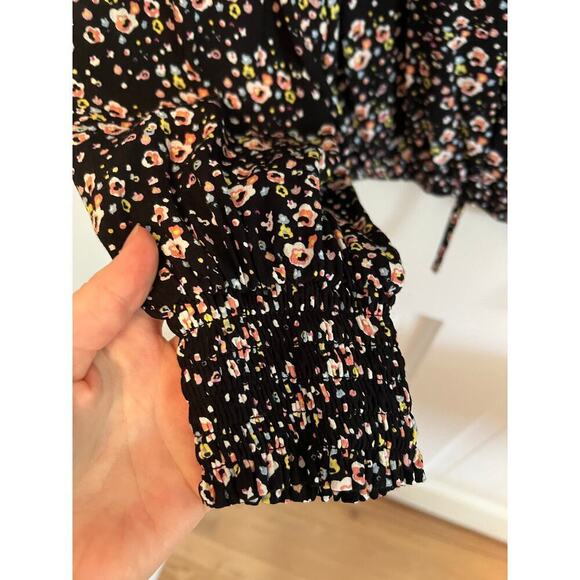 Sactuary Women's XS Ditsy Floral Print Black Pink Long Sleeve Shirt Blouse - Picture 4 of 13